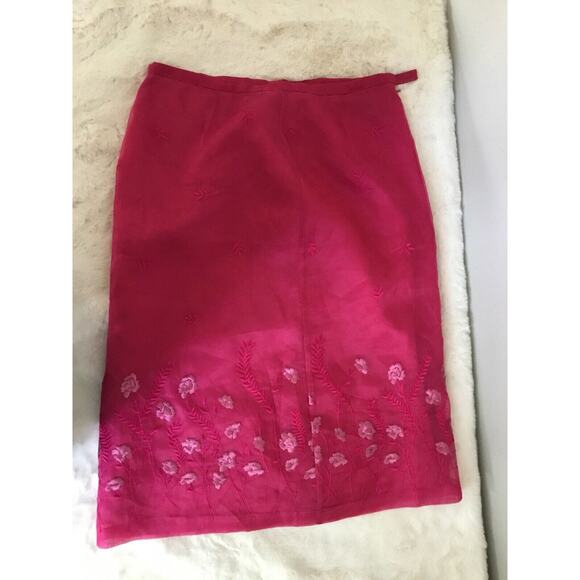 DANA BUCHMAN 100% SILK FLORAL SKIRT SIZE 8 whimsey fairy classic - Picture 3 of 9